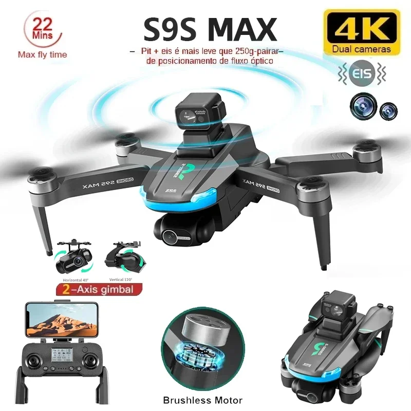 Drone Gimbal 2 Axis - Nouveau S9S MAX MINI Drone 4K